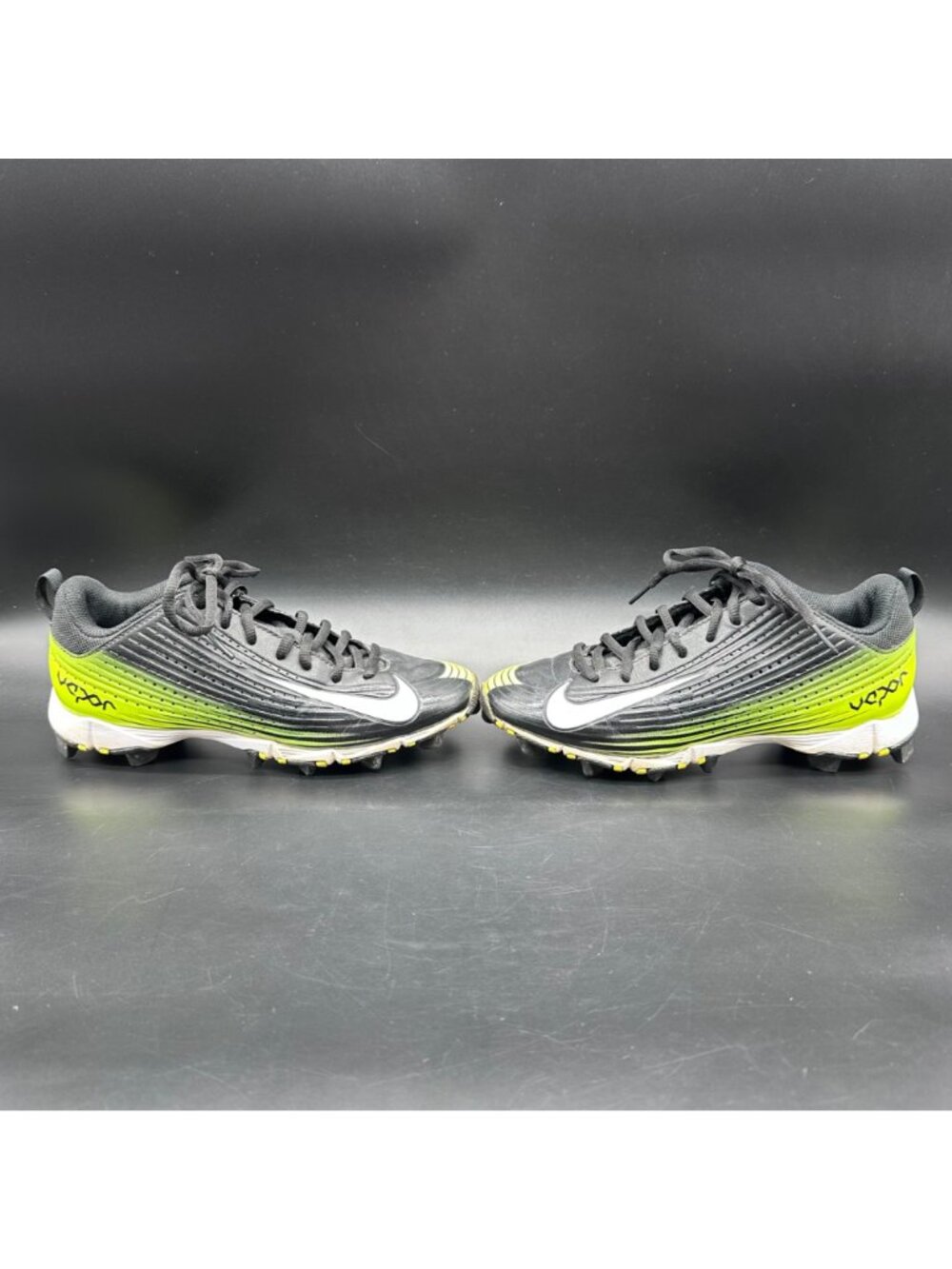 Nike Vapor Baseball Cleats Black Neon Yellow Size 5Y Youth Sports Turf Shoes - Picture 3 of 14